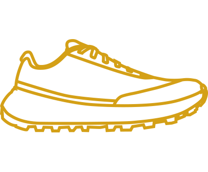 Icono dorado reparación de zapatillas de trail running